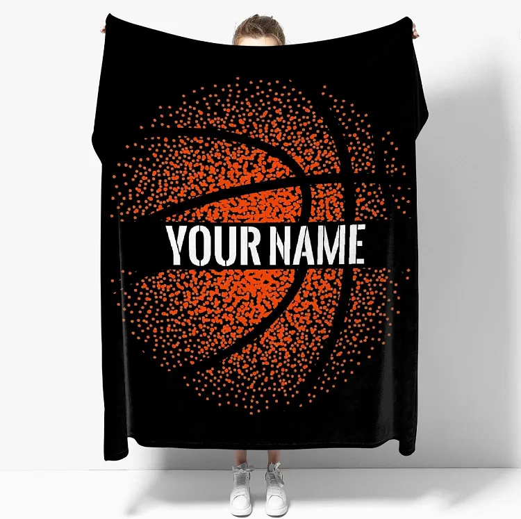 Personalized Basketball Blanket with Name Customized Blanket | BKKid606