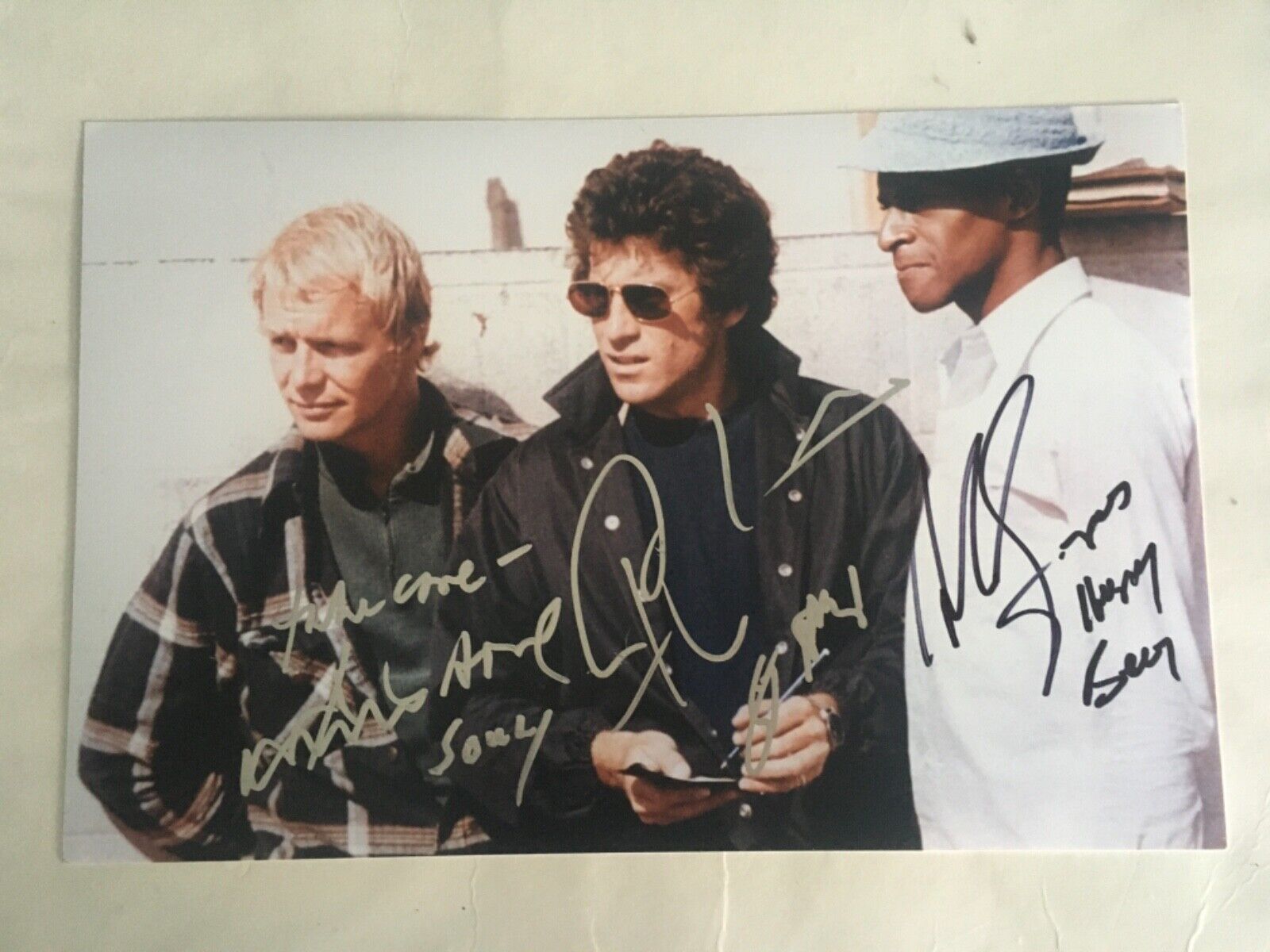 STARSKY AND HUTCH Signed DAVID SOUL,PAUL MICHAEL GLASER & Antonia Fargas Photo Poster painting