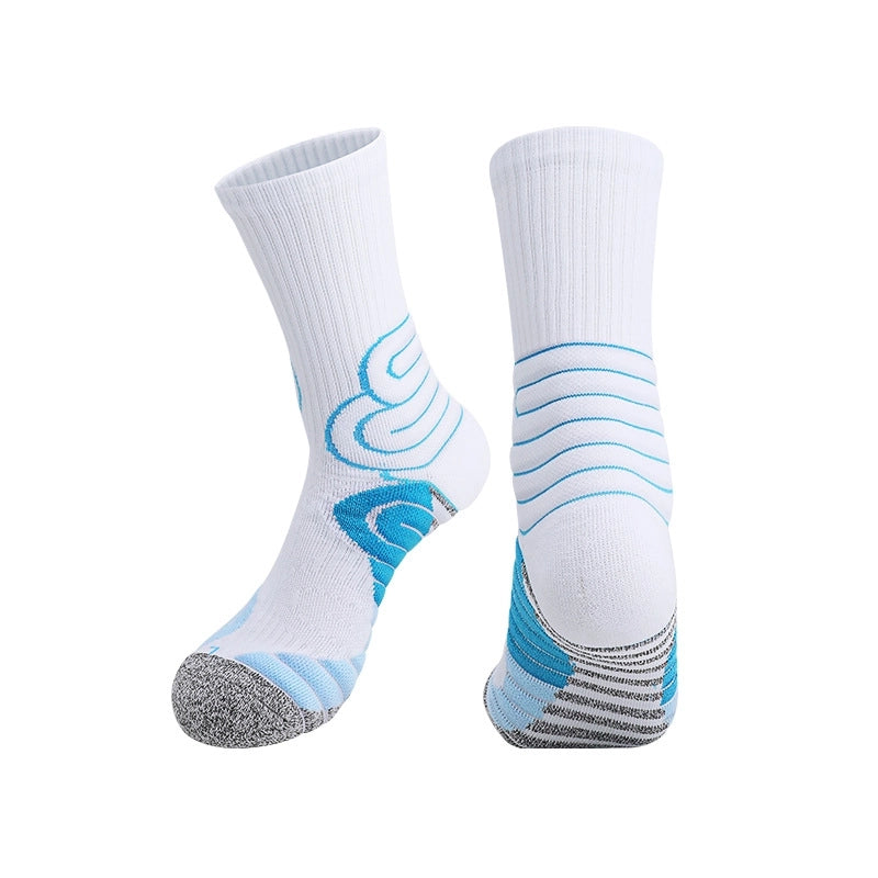 Elite Non-slip Basketball Stockings Practical Breathable Running Thickened Towel Bottom Mid-calf Socks Sweat-absorbent Sports Men And Women Socks