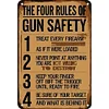 The Four Rules Of Gun Safety - Vintage Metal Signs - 20*30cm/30*40cm - Warning