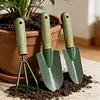 4pcs Hand Rake Garden Tool with Non Slip Handle Multifunctional Garden Cleaning Shovel Ideal for Digging Weeding Planting