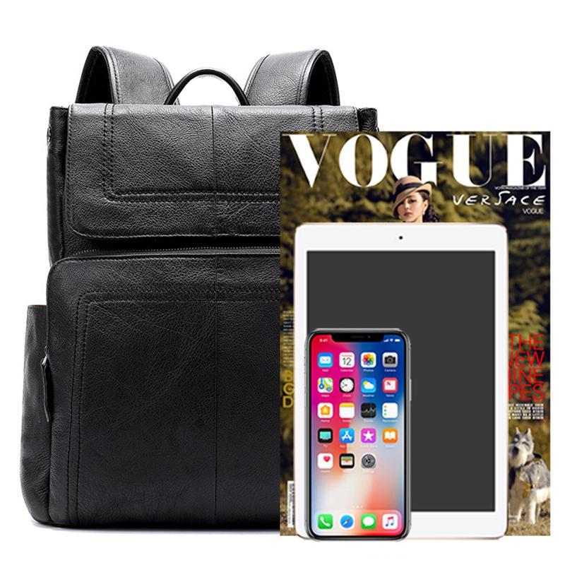 Men's Casual Large Capacity Leather Outdoor Climbing Bag Backpack Shoulder Bag