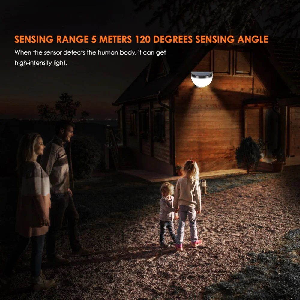 Solar Fence Lights, 2 Pack Solar Stair Lights Outdoor Waterproof Wall Light for Garden(White)