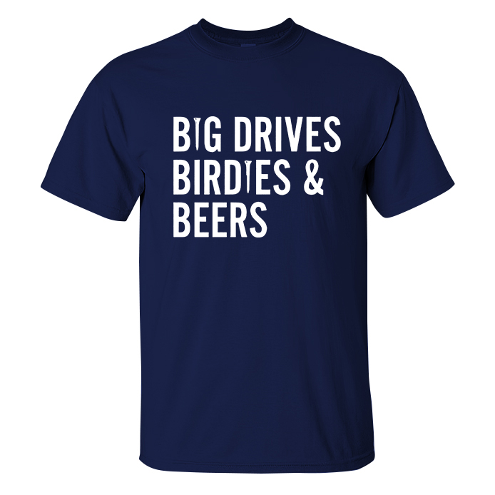 Livereid Big Drives Birdies & Beers Printed Men's T-shirt - Livereid