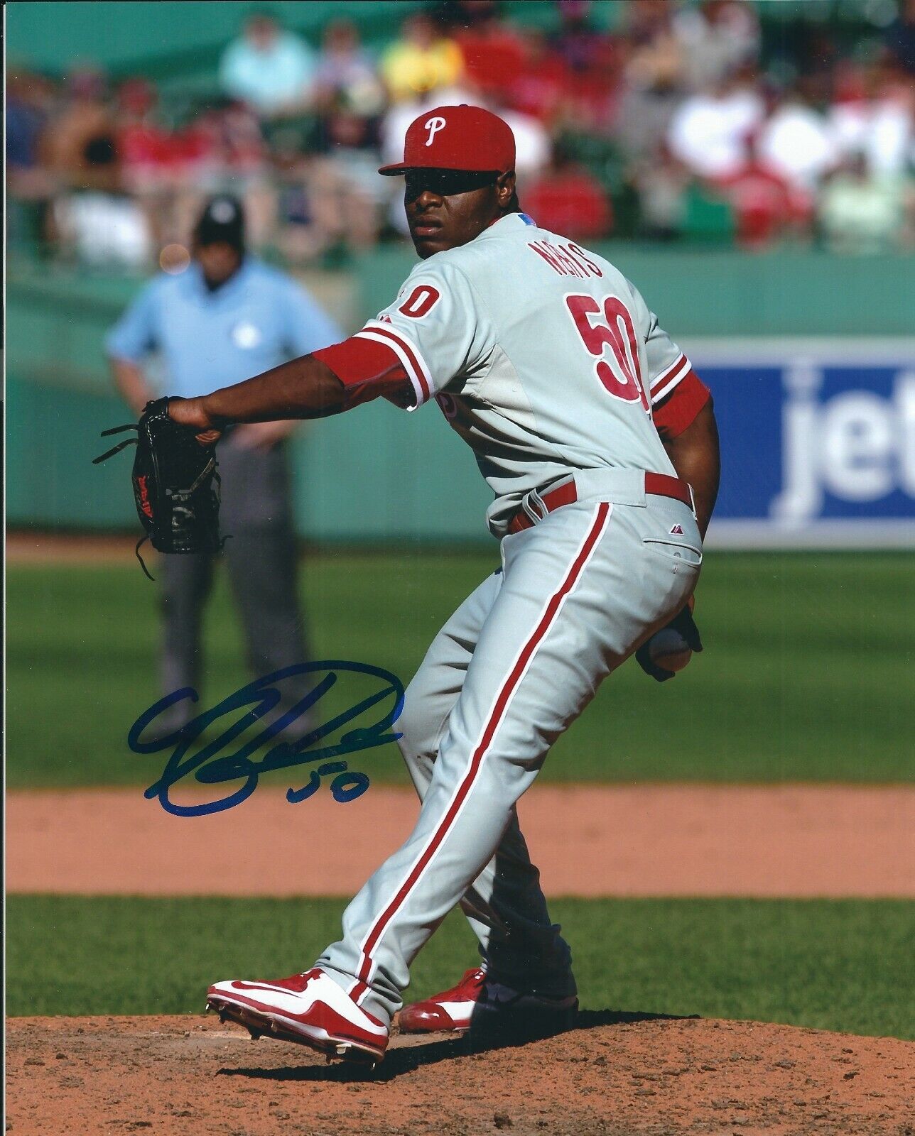 Signed 8x10 HECTOR NERIS Philadelphia Phillies Autographed Photo Poster painting - COA