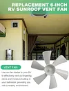 2Pack 6 Inch White Replacement Vent Fan Blades for Bathroom Roof Vent Range Hood