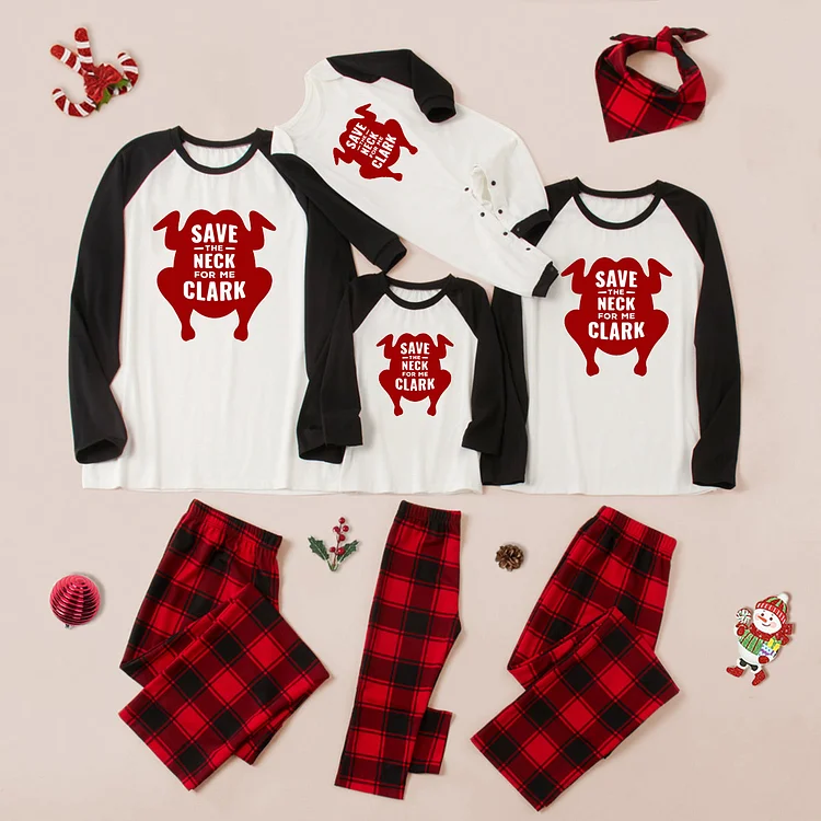 'Save The Neck For Me Clark' Buffalo Christmas Family Matching Pajamas Set