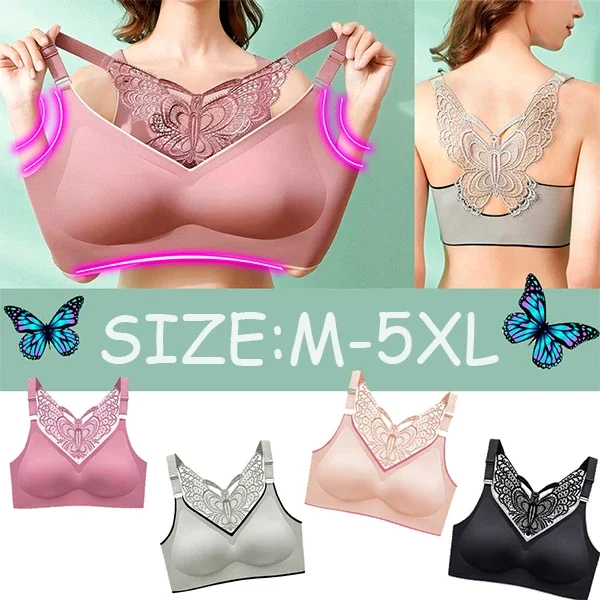 2022 BUTTERFLY EMBROIDERY WIREFREE BRA