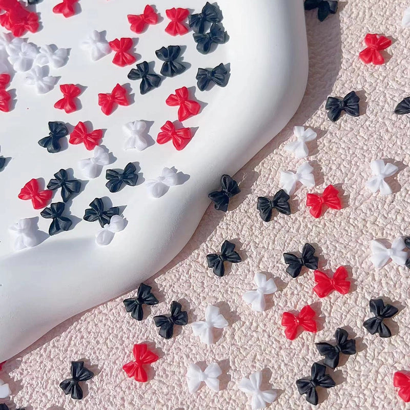 Sweet Minimalist Classic Style Bow Knot Resin Nail Decoration Accessories 20 PCS/Package