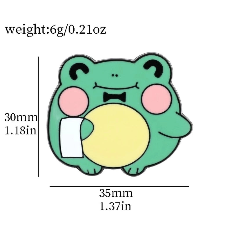 Cartoon Style Cute Funny Pin Cartoon Frog Alloy Stamping Stoving Varnish Plating Unisex Brooches