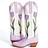 VCSHOES Pink Tulips Below The Knee Heeled Cowboy Boots for Women