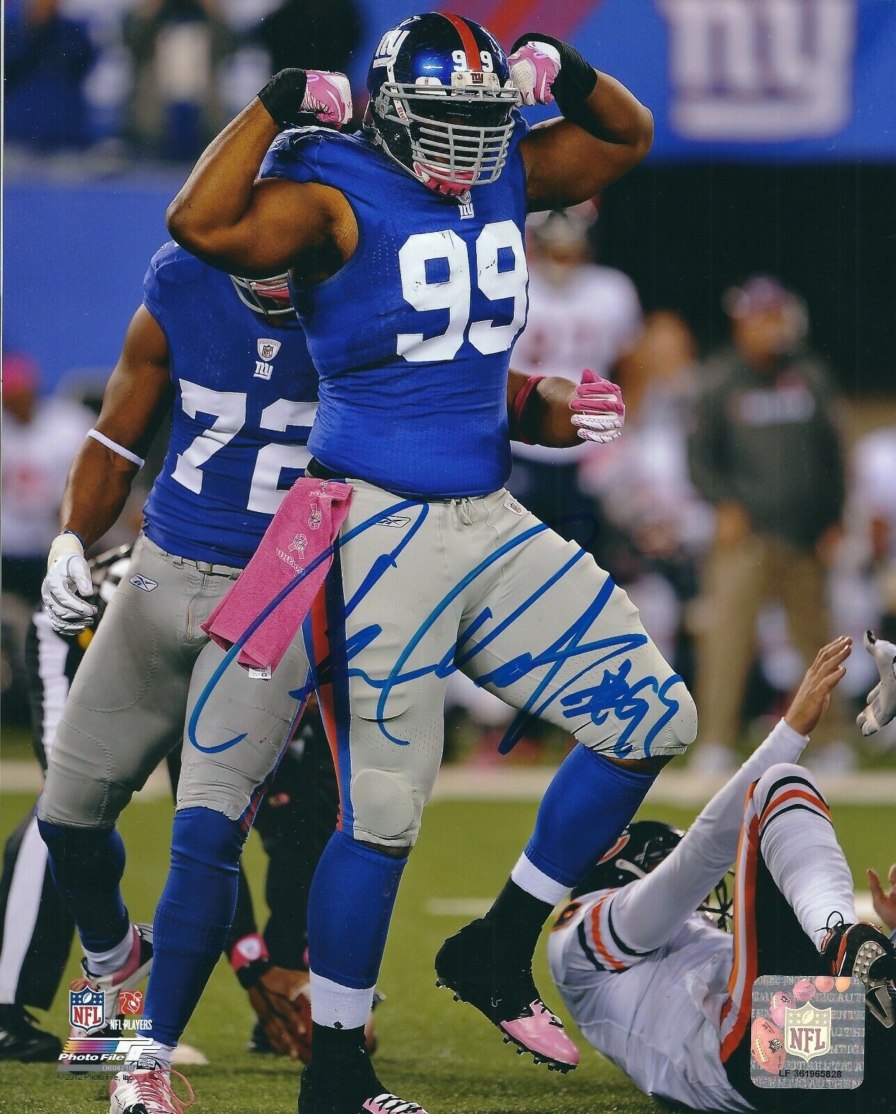 Autographed Chris Canty 8X10 New York Giants Photo Poster painting with COA