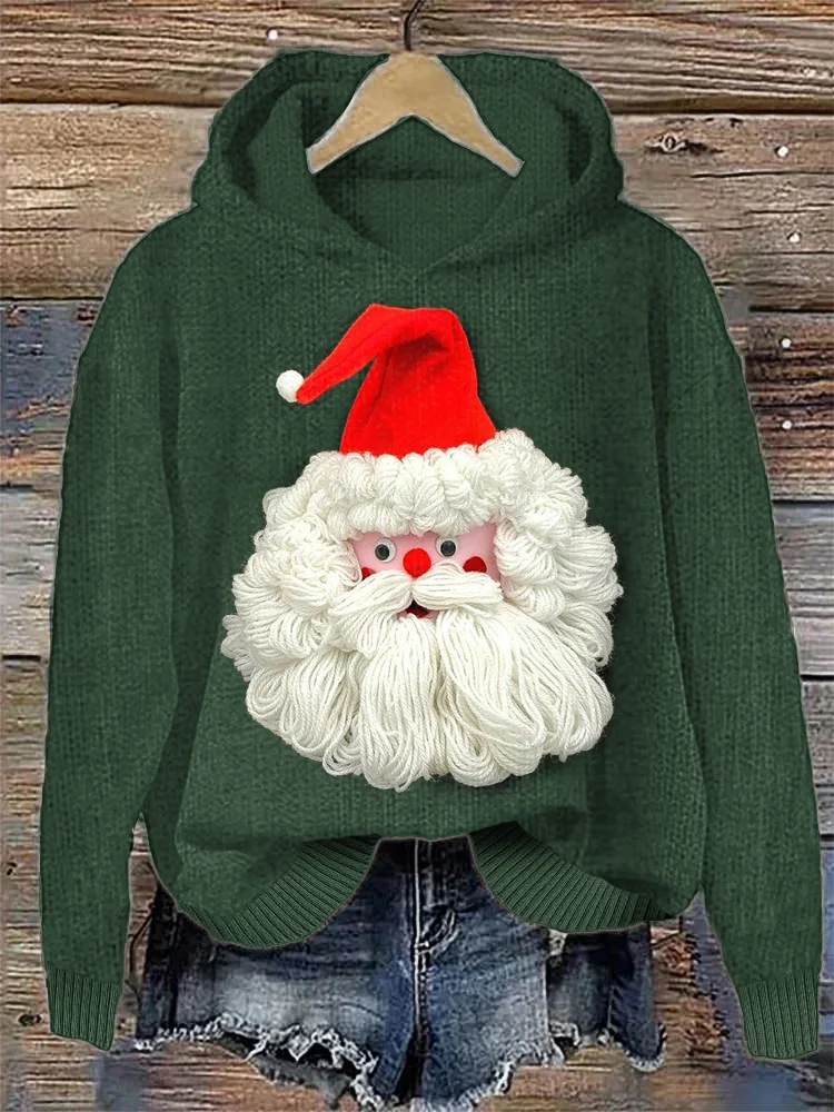 Vintage Santa Tassel Soft Cozy Knit Sweater