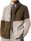 Cardigan Color Matching Button Long Sleeve Knitted Coat