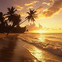 Golden Sunset Beach - Diamond Painting