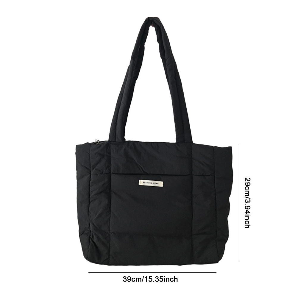 Stavoso first day of school Women Nylon Quilted Shoulder Bag Casual Lightweight Padded Handbag Large Capacity Puffy Cloud Underarm Bag Female Soft Tote Bag