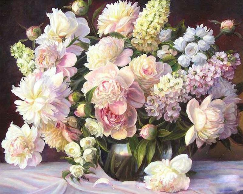 

Pink Flowers Unique Gift – Paint By Numbers - 40*50CM, 501 Original