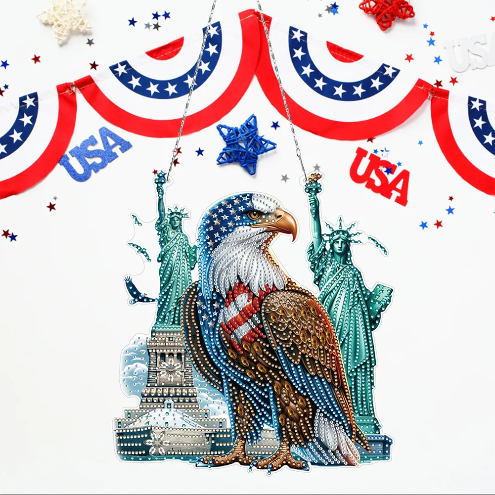 Independence Day Eagle Acrylic 2D Flat DIY Diamond Art Pendant Wall Decoration