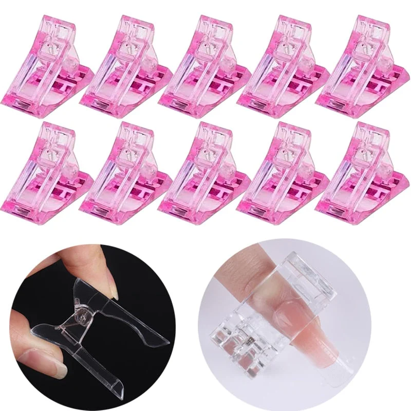 Acrylic Nail Clip Transparent Gel Quick Building Nail Tips Clips Fingernail Extension UV Clamps Manicure Nail Art Tools set-Nail Inspo