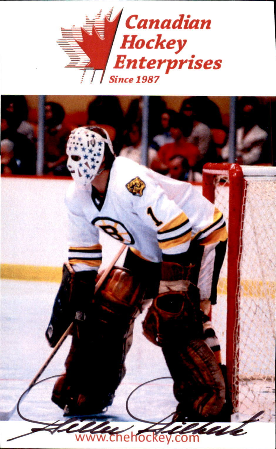 Gilles Gilbert SIGNED CANADIAN HOCKEY PROMO Photo Poster painting 3.25x5.25 BOSTON BRUINS