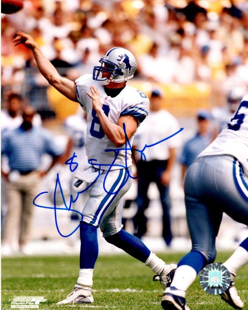 Autographed MIKE MCMAHON Detroit Lions 8X10 Photo Poster painting - w/COA