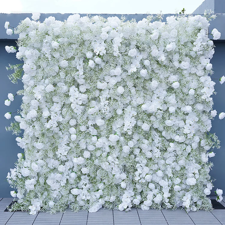 A7817 White Gypsophila Orchid Rose Wedding Backdrop Decor Curtain Cloth Flower Wall