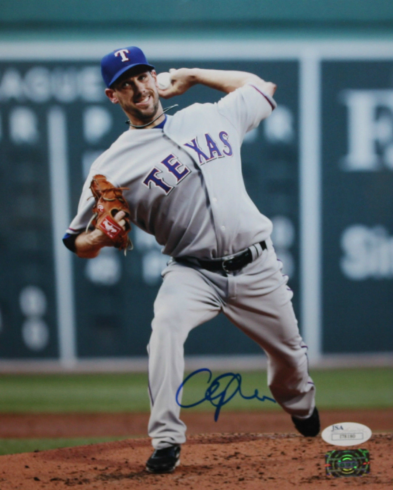 Cliff Lee Autographed 8x10 Rangers Pitching Photo Poster painting- JSA Authenticated