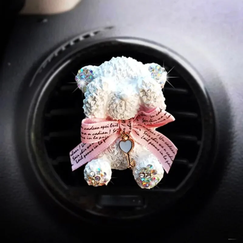 Fashion korea cute cartoon plaster diamond bear car perfume air conditioning air outlet perfume clip creative car perfume aroma