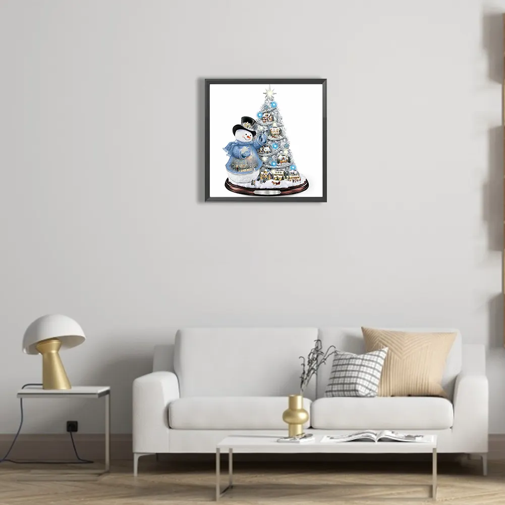 Full Round Diamond Painting 30*30cm - Christmas Snowman