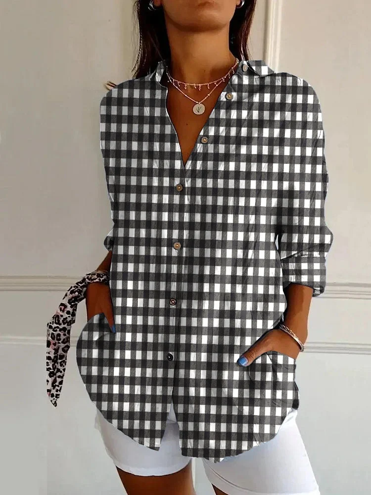 Classic Plaid Print Casual Long Sleeve Shirt