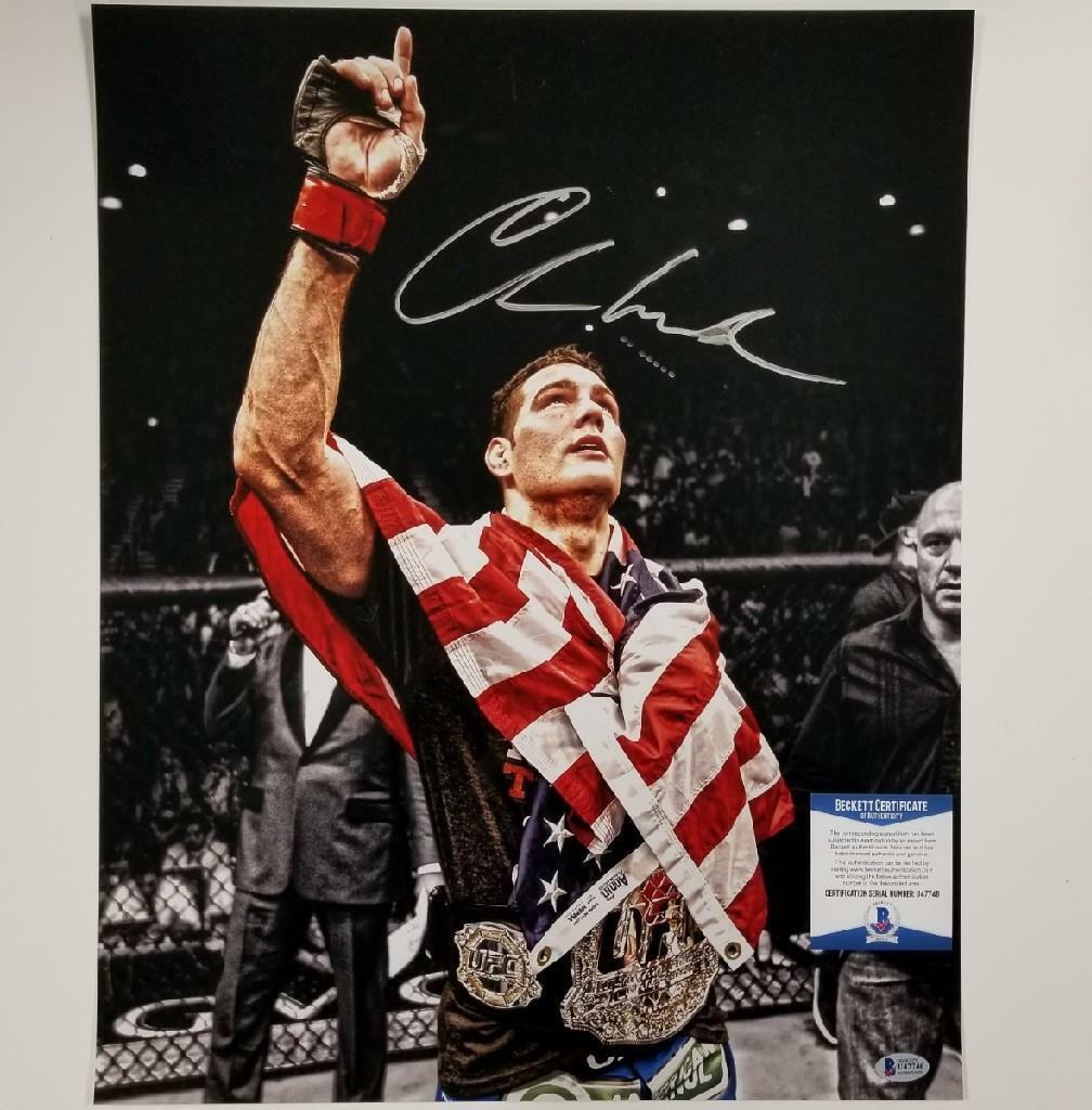 Chris Weidman signed 16x20 Photo Poster painting MMA UFC Autograph *SEE PICS* ~ Beckett BAS COA