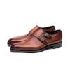 Double Monk Mens Shoes Genuine Leather