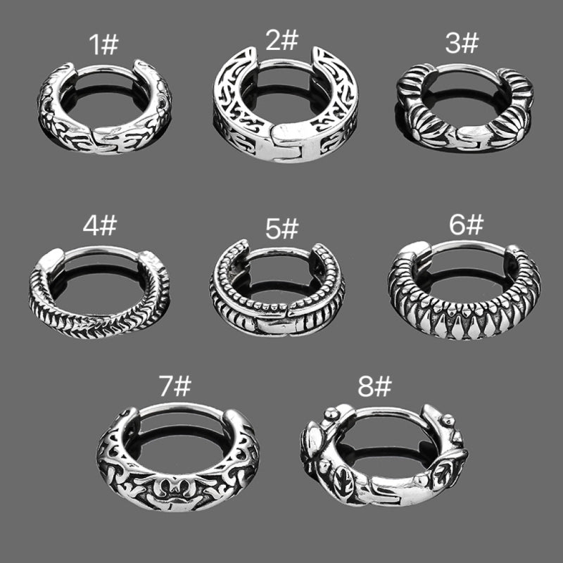 1 Pair Halloween Gothic Vintage Style Rose Twist Polishing 316L Stainless Steel Earrings
