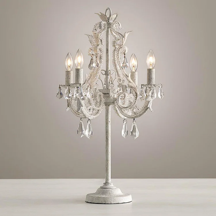 Floral Crystal Candle Table Lamp