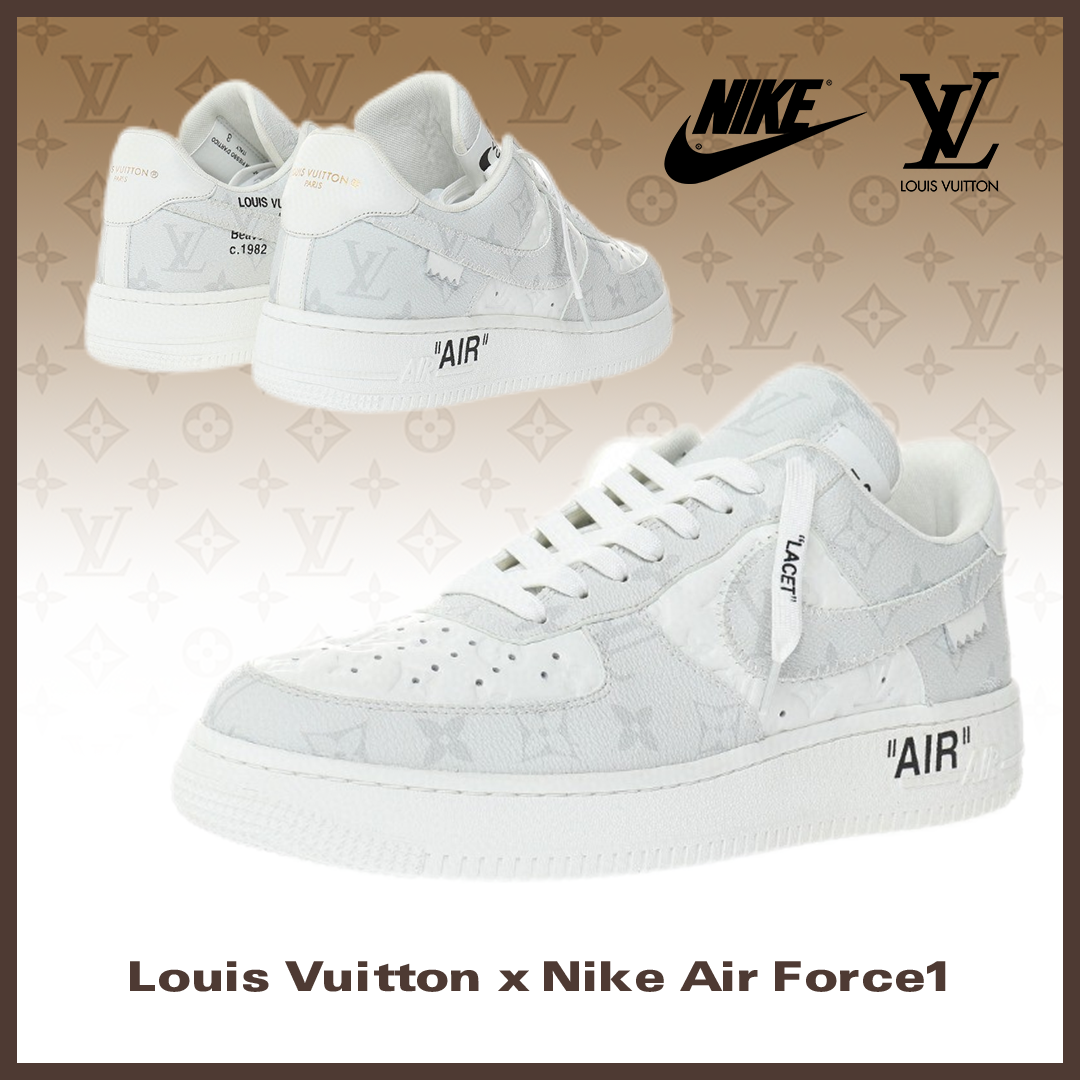 【日本未入荷】♪超入手困難Louis Vuitton x Nike Air Force1 白いエンボスパターン【本物保証】【代金引換】