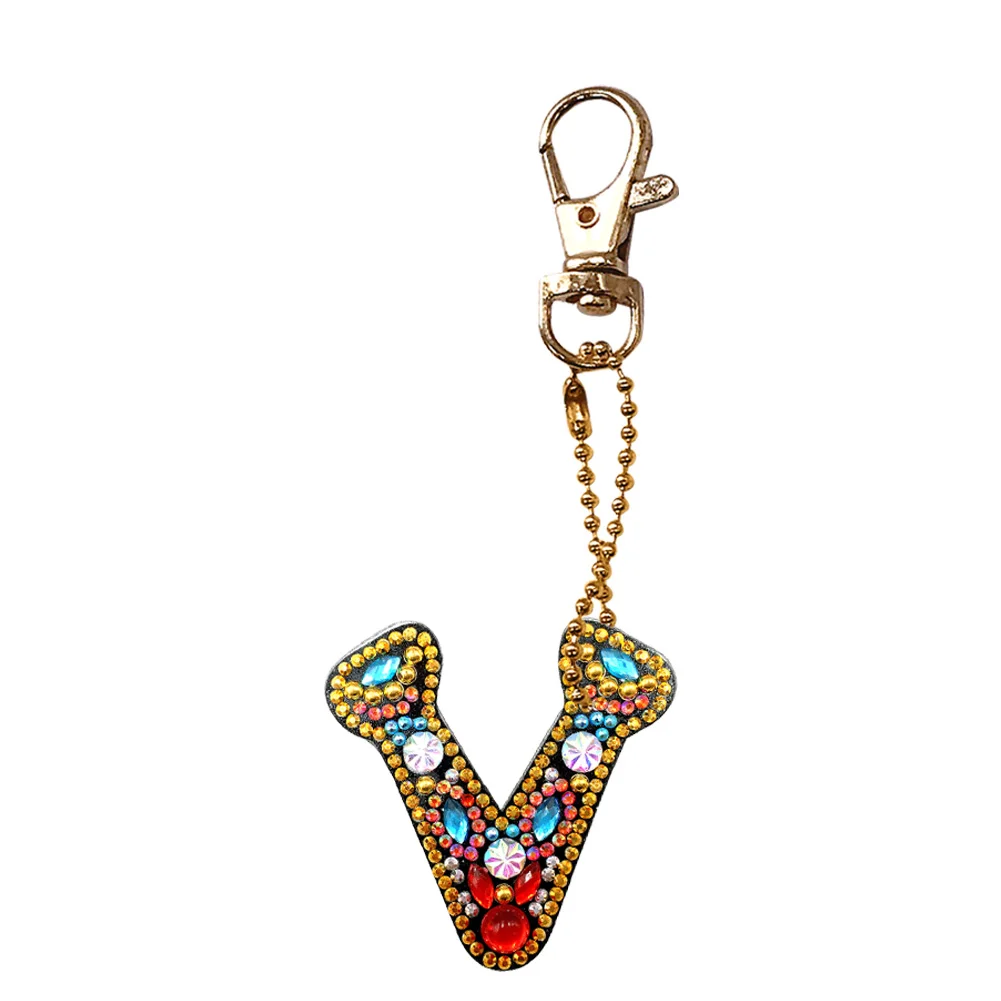 DIY Alphabet Key Chain Diamond Painting Letters Women Bag Keyring Pendant Gift(A-Z)