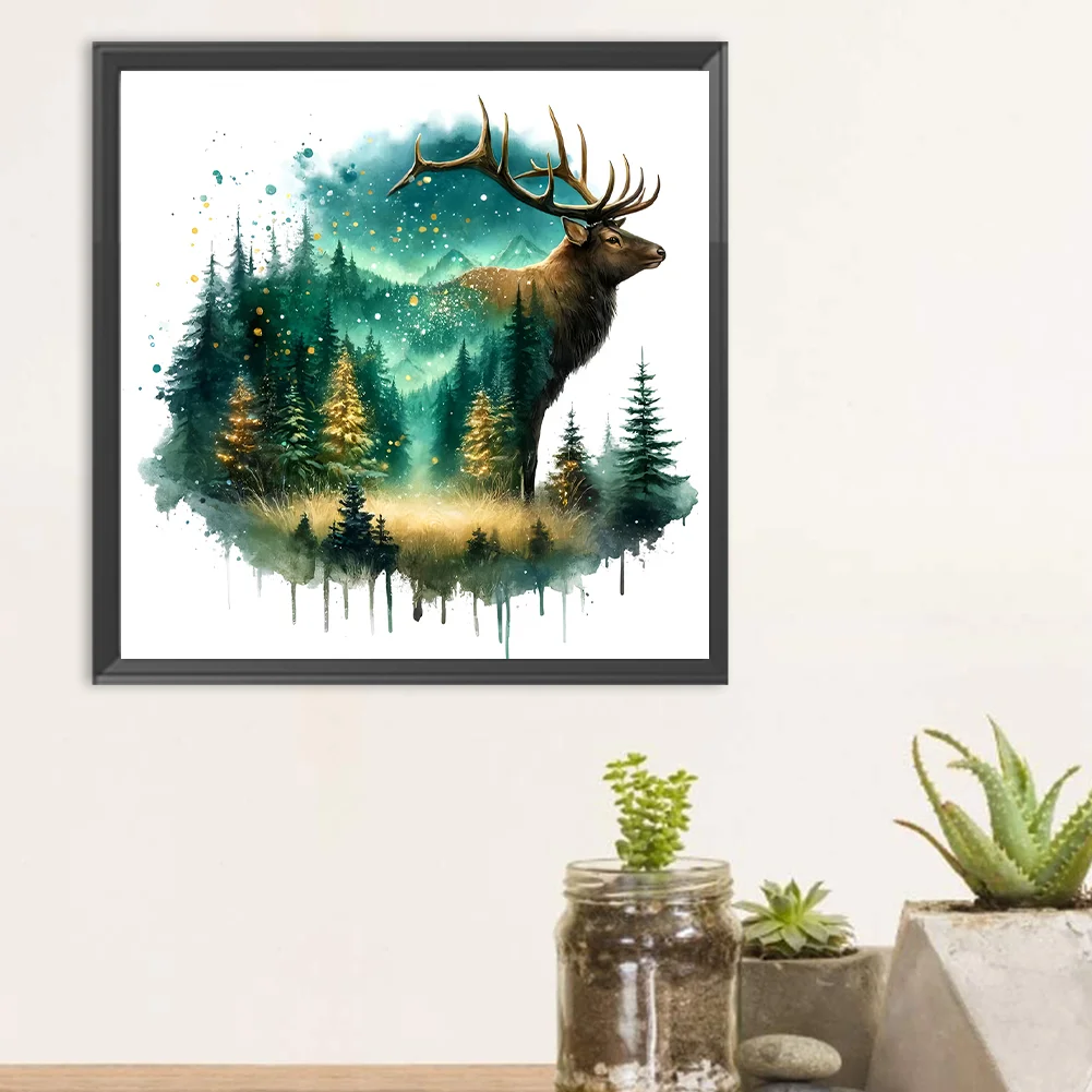 Diamond Painting - Full Round Drill - Forest Deer(Canvas|30*30cm)