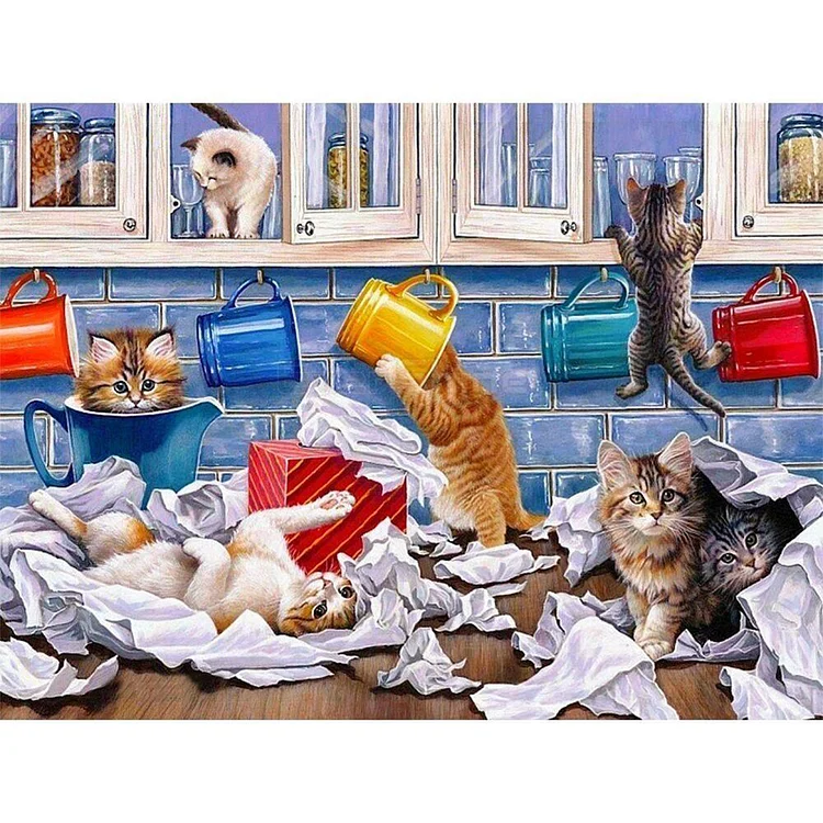 Naughty Cat - Painting By Numbers - 40x50cm