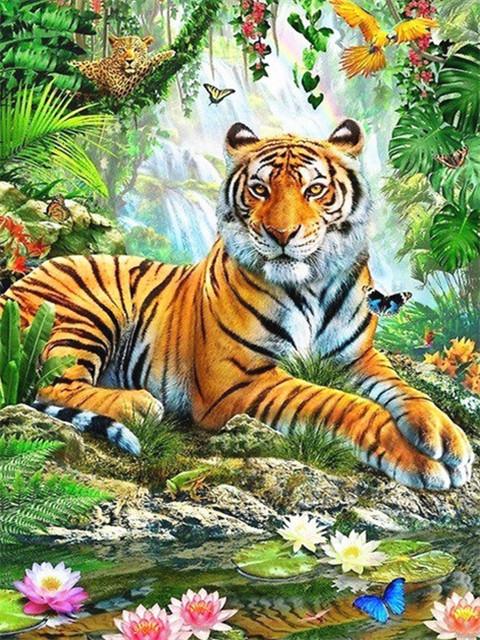 

Tiger in The Virgin Forest – Paint By Numbers - 40*50CM, 501 Original