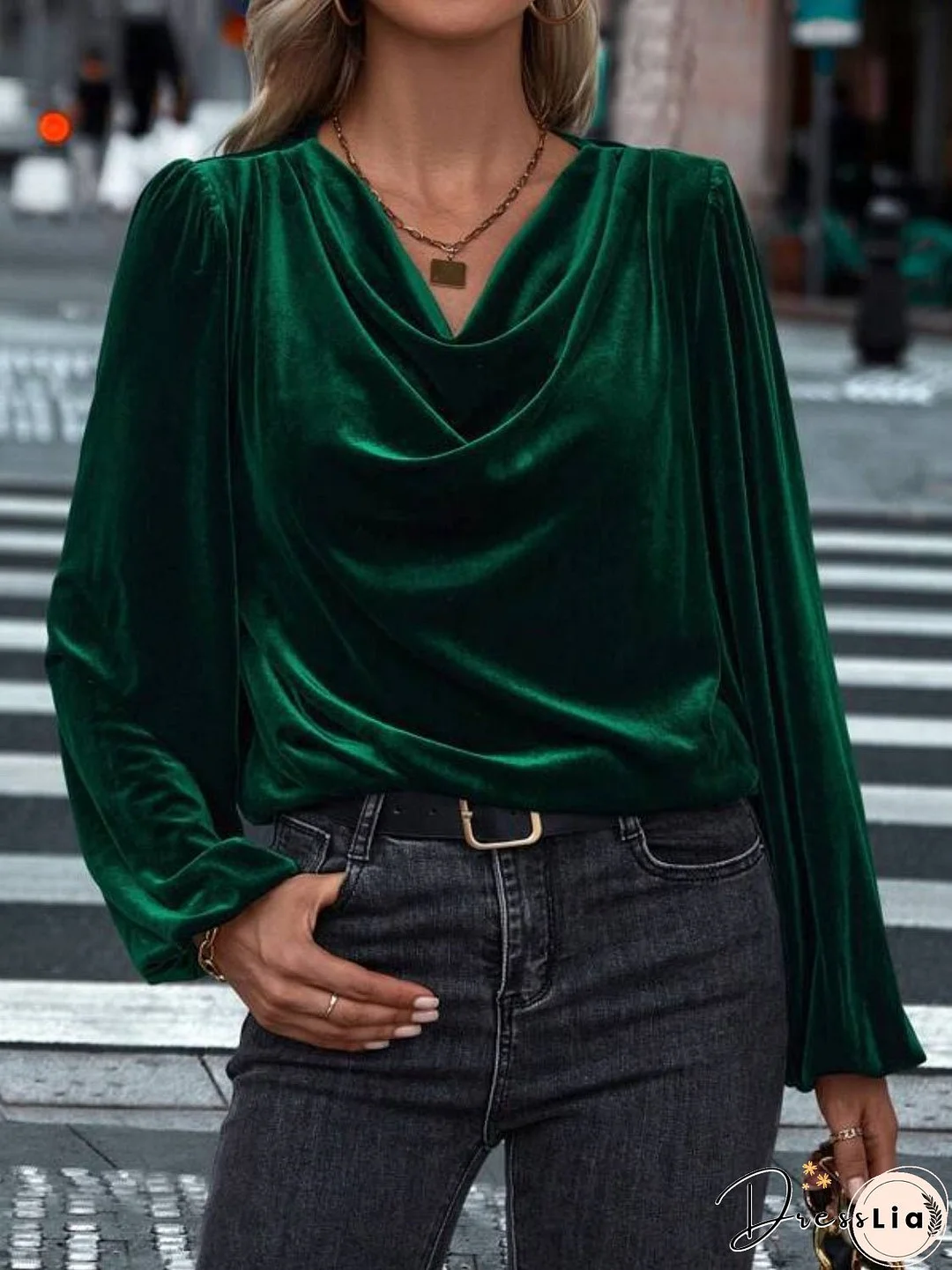 Lovelet Cowl Neck Long Sleeve Blouse