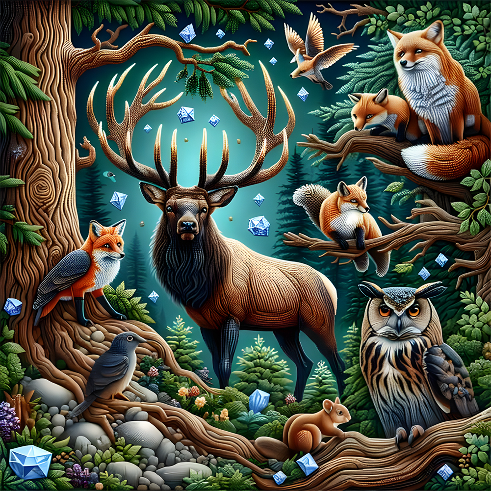 Reindeer 40*40cm(canvas) full round drill diamond painting