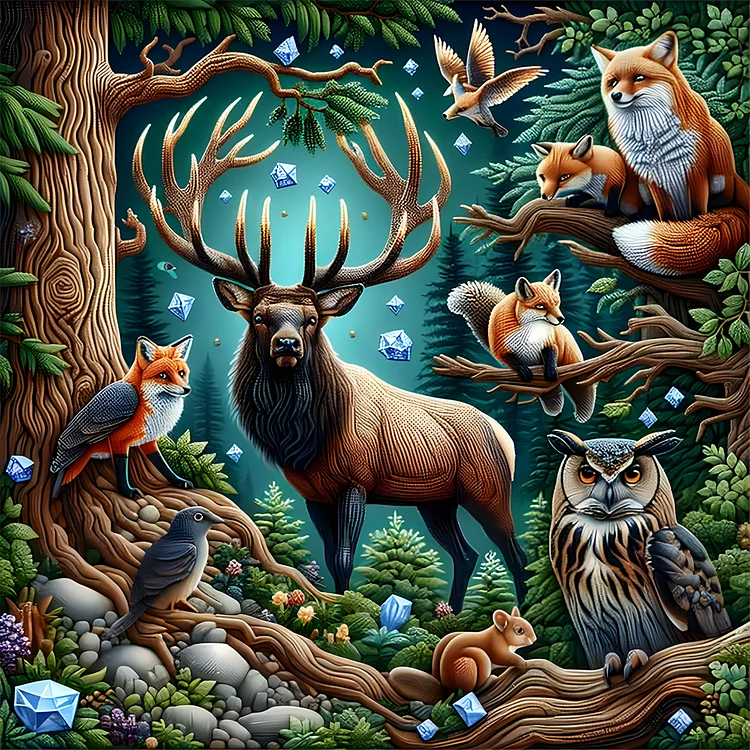 Reindeer - Full Round - Diamond Painting(40*40cm)