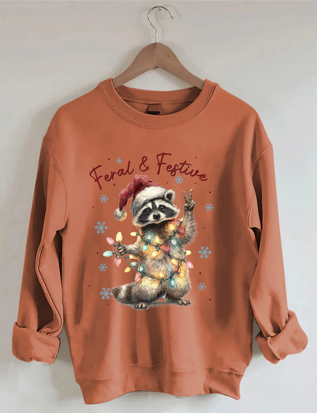 Feral And Festive Raccoon Sweatshirt