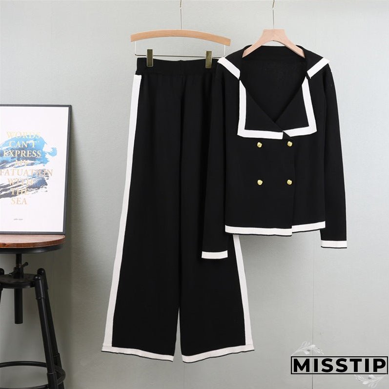 Women's Autumn Classic Style Temperament Long Sleeve Knitted Suits