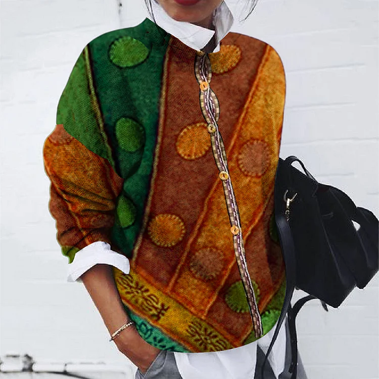 Fashion Brushed Polka Dot Print Long Sleeve Cardigan
