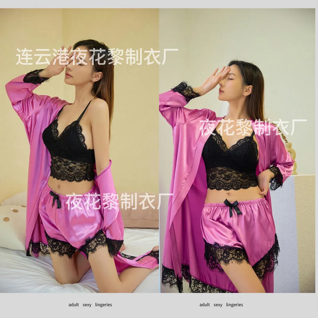 Churchf Women's Pajamas Sex Underwear Plus-Size Home Clothes New Lace Elastic