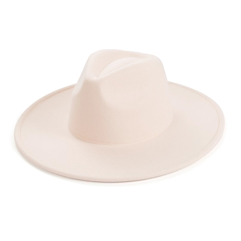 Unisex Elegant Solid Color Big Eaves Fedora Hat