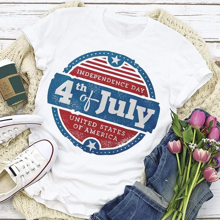 Independence Day 4th of July T-shirt Tee --Annaletters