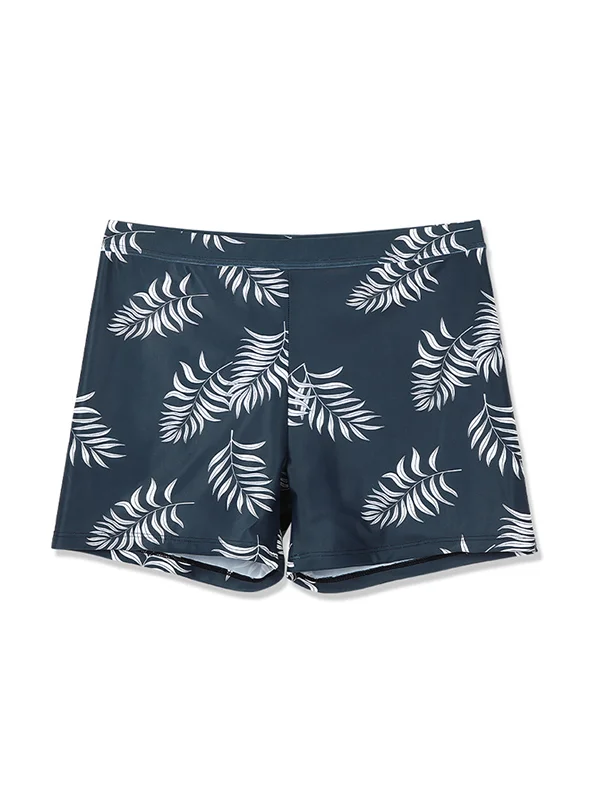 Leaves Print On Men's Swim Trunks