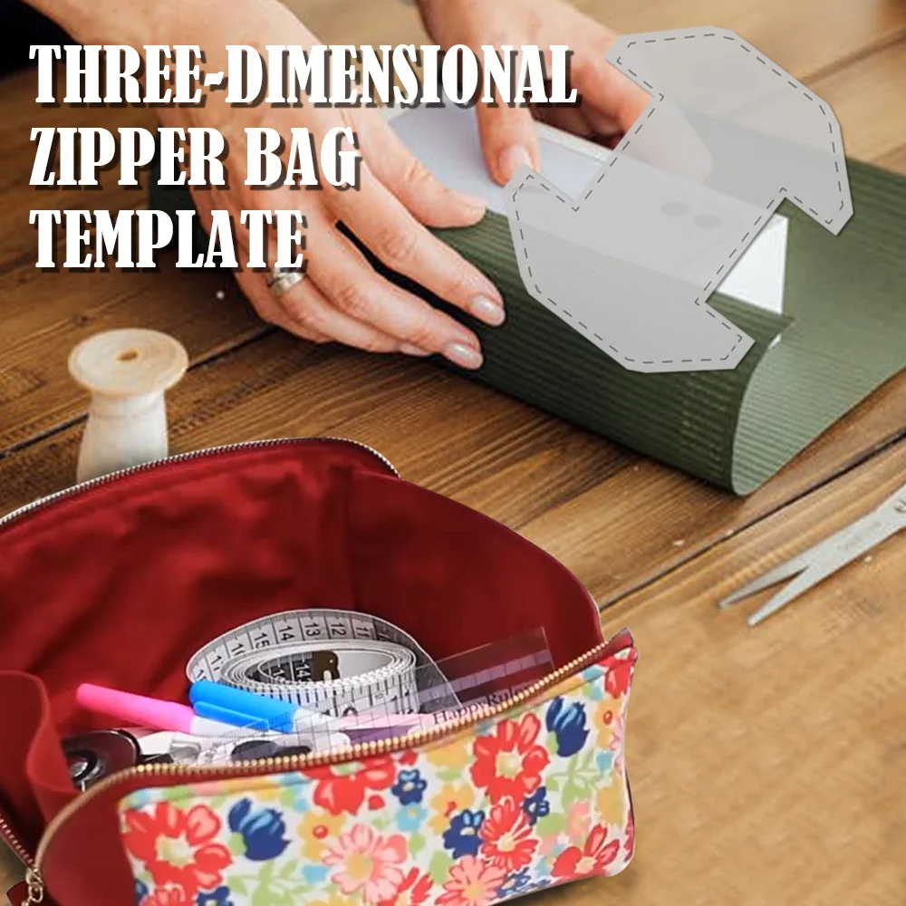 Handmade 3D Zipper bag Pattern Template —With  Tutorial